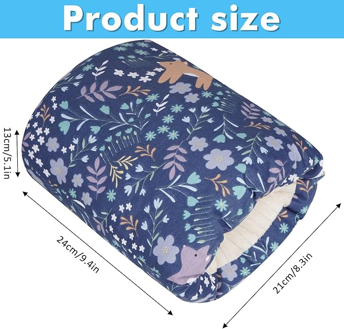 Nursing Arm Pillows for Breastfeeding,Baby Feeding Arm Pillow Portable and Washable for Travel, Soft Cotton Ergonomic Bottle Nursing Essentials（Blue Fox）