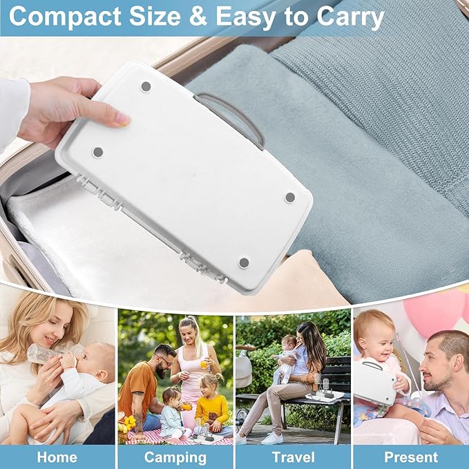 Yoobao Electric Baby Bottle Cleaner Kit, Rechargeable Travel Bottle Cleaner Set with Drying Rack, 3 Speed Cleaning Modes, Nipple, Straw, Sponge Brush, Ideal Present for After Birth Moms