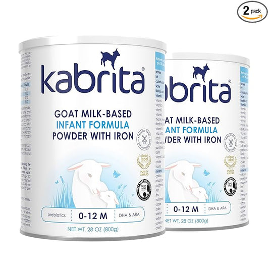 Kabrita Goat Milk-Based Infant Formula Powder with Iron, DHA, ARA & Prebiotics, for Infants 0–12 Months, Non-GMO, 28 oz (Pack of 2)