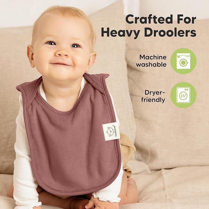 8-Pack Baby Bibs for Boys, Girls - Pullover Bibs for Drooling Teething Baby Girl & Boy Toddler, Newborn, Soft & Absorbent, Cute Colors, Large Torso Coverage Keep Infant Clean & Dry (Mauve)