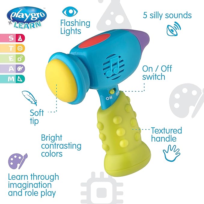 Playgro Fun Hammer Toys for Toddlers 1-3 - Engaging Auditory Developmental Toy for Kids - Unleash The Joy with This Vibrant Kids' Hammer Toy - A Wholesome Blend of Learning and Laughter