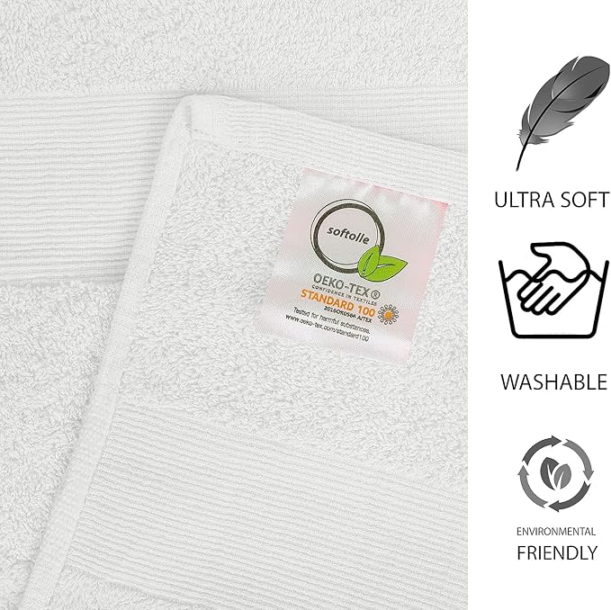100% Cotton Luxury Bath Sheets - Pack of 2 (35" x 70") | Super Soft, Quick-Dry & Highly Absorbent Towels for Bathroom, Home, Spa & Gym (White)