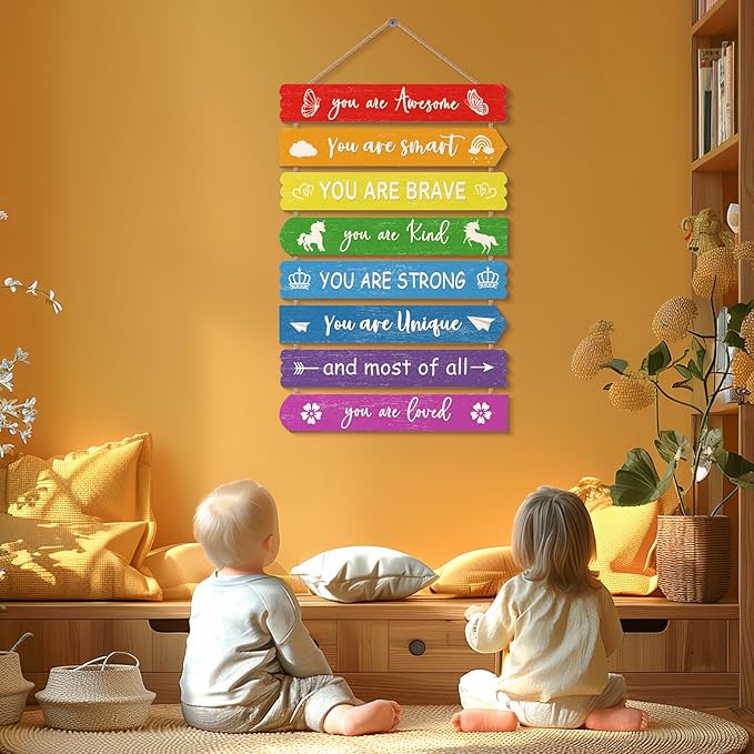 Rainbow Room Decorations For Girls, Kids Room Decor, Inspirational Wall Decor, Little Kids Bedroom Decor,Bedroom Deco For Teen Girls,Nursery Wall Deco (Rainbow)