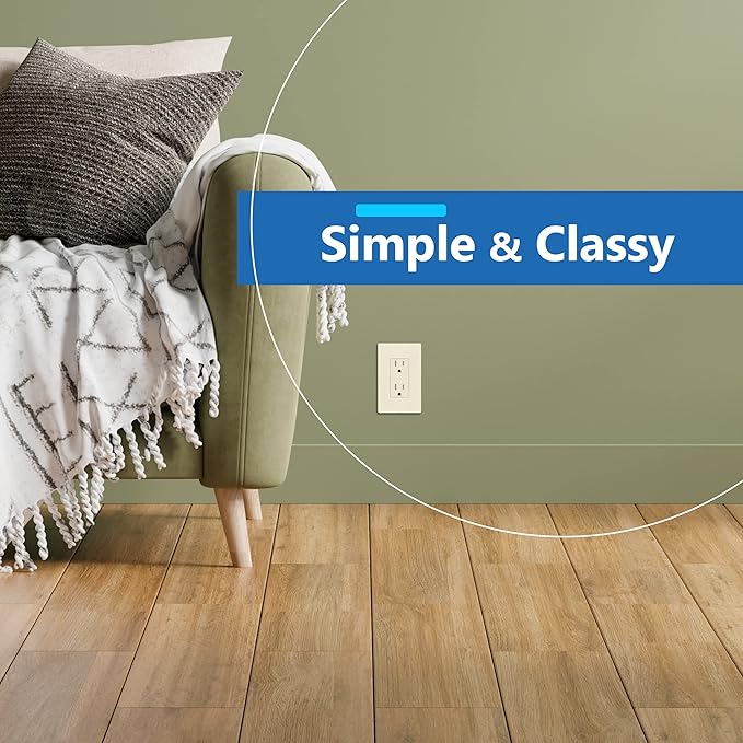 LIDER Matte Finish Decorator Switch Cover, Screwless Wall Plate, Mid-Size 1-Gang 4.88" x 3.11", Unbreakable Polycarbonate Thermoplastic, UL Listed, LSWP-31M-LA10P, Light Almond, 10 pack