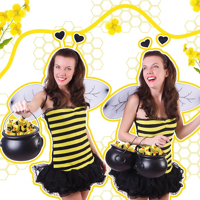 Jexine 24 Pieces Rubber Ducks 4 Styles Assorted Rubber Fun and Adorable Gifts Birthday Party Supplies Bathtub Floating Ducking Reward Gift Bag Filler(Bee Style)