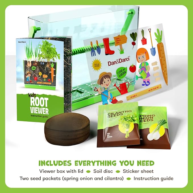 Dan&Darci Root Viewer Kit for Kids - Grow Your Own Plant for Boys & Girls Gifts - Science STEM Toy & Craft Growing Kits for Ages 4-8 Birthday Gifts for Boy, Girl 4, 5, 6, 7, 8, Year Old - Gardening