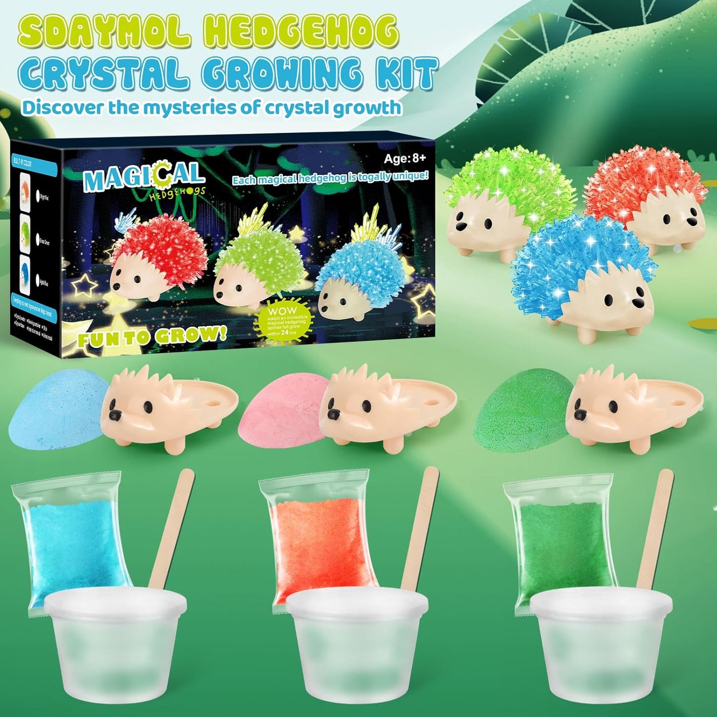 sdaymol Crystal Growing Kit,Science Kits for Kids Age 8-12,DIY Science Experiments Lab Learning & Educational Toys,STEM Projects Toys Gifts for Boys & Girls Ages 8 9 10 12