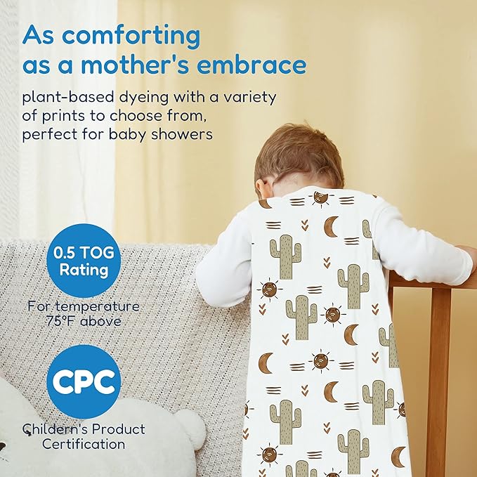 TotAha Boho Lion Sleep Sack 3-6 months 3 Pack, Buttery Soft, Safe Wearable Blanket Baby Sleeping Bag with 2-way Zipper, 0.5 TOG