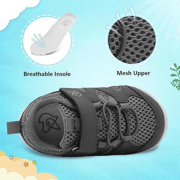 LeIsfIt Baby Shoes Boys Girls First Walking Shoes Non-Slip Toddler Breathable Sneakers Infant Sneakers