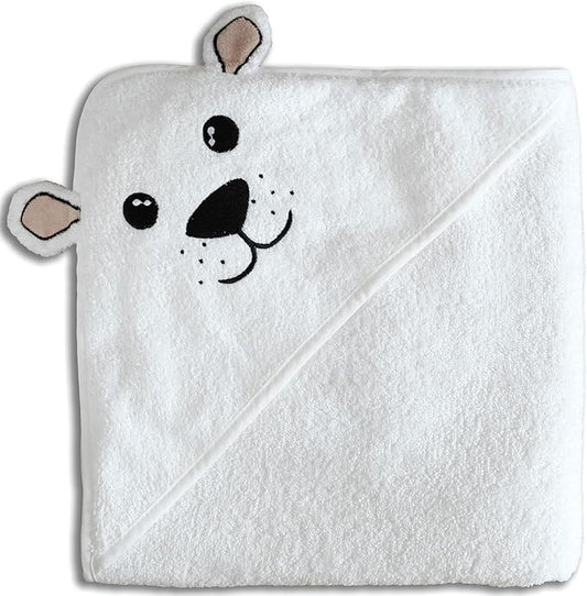 MILARA Hooded Baby Towel - 70% Rayon Derived from Bamboo, 30% Cotton - Baby Towel for Newborns - Soft and Absorbent, Wolf/Bear Ears Design, Made in Turkey, | 30 x 30 Inches