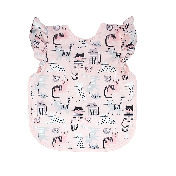 BapronBaby Kitty Bapron - No Neck Tie Safer Bib for Baby & Toddler - Soft Waterproof Stain Resistant - Machine Washable - Sz Preschool 3-5yrs