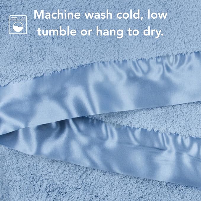 Little Giraffe Chenille Baby Blanket – 29x35” Soft Chenille with Satin Trim, Cornflower - Ultra-Soft, Gentle & Safe, Lightweight & Breathable - Ideal for Newborns & Toddlers