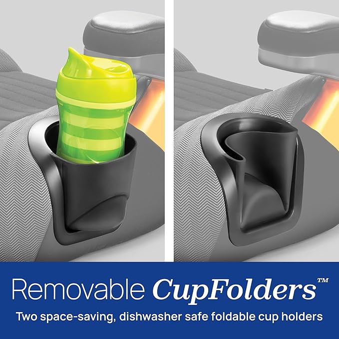 Chicco GoFit ClearTex Plus Backless Booster Car Seat, Latch Attachment, Quick-Release Latch Removal, Portable Car Booster Seat for Children at Least 4 Years Old and 40-110 lbs | Sunset/Purple