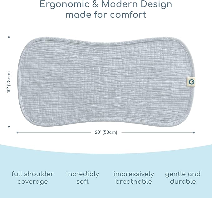 Muslin Burp Cloths Set, 6 Pieces, 100% Organic Cotton Hand Washcloths for Baby Boys and Girls Extra Absorbent and Soft Burping Rags (Monochrome - Multi Colored)