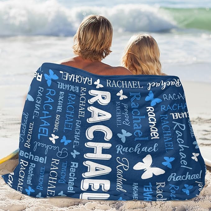 Personalized Throw Blanket with Name Custom Blankets Customized Baby Blanket for Girls Kids Adult Birthday Gift