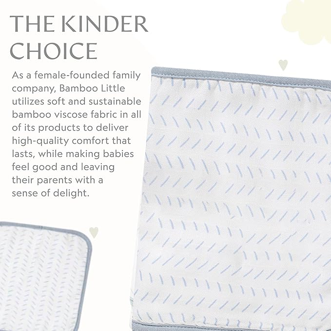 Bamboo Viscose Baby Hooded Towel & Washcloth Set for Babies and Toddlers, Soft & Absorbent, 70% Viscose from Bamboo, 30% Cotton Muslin - Imported (Blue Dash)