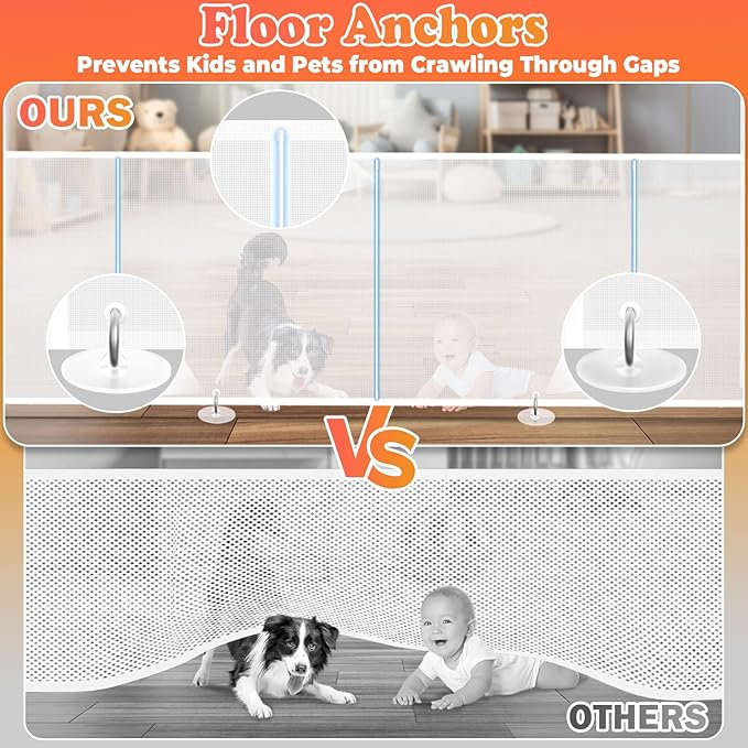 19.7ft Retractable Baby Gates Dog Gate - 236" Extra Wide Expandable Child Safety Gate,37" Tall Toddler Pet Mesh Gate with Reinforced Strips for Doorways,Stairs,Hallways,Outdoor & Indoor Large Openings