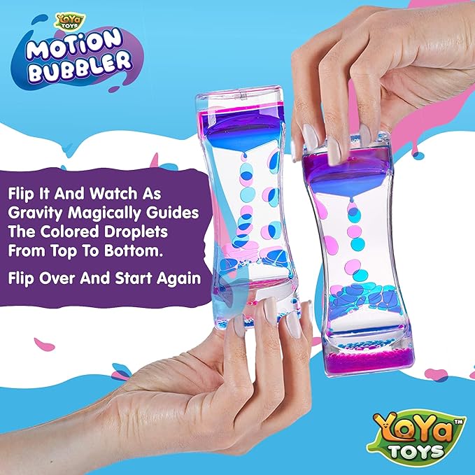 YoYa Toys Liquimo - Liquid Motion Bubbler 1 Pack - Sensory Fidget Toy for Kids & Adults - Hourglass Bubble Timer - Visual Desk Toy for Focus, Relaxation & Stress Relief