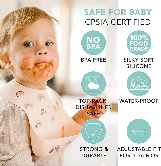 Loulou Lollipop Soft, Waterproof Silicone Feeding Bib