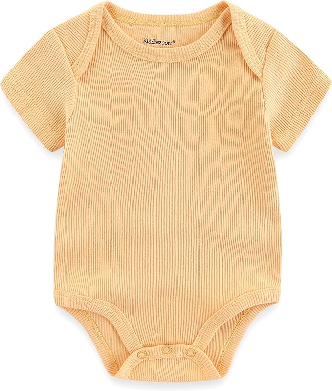 Kiddiezoom Newborn Baby Unisex Cotton One-Piece Bodysuits Baby Gift 5-Pack Baby Clothes