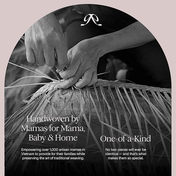 BEBE BASK Premium Baby Diaper Caddy Organizer - Handmade & Award-Winning Scalloped Rattan Basket - Luxury Diaper Caddy Basket - Elegant Scalloped Edge (Mocca)