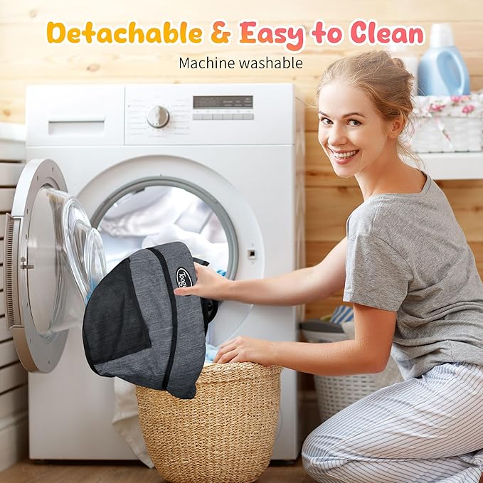 Hook on High Chair with Tray: High Chair for Babies and Toddlers 6-36 Months, Portable and Foldable High Chair for Home and Travel, Baby Feeding Chair, Setup in Seconds - Includes Carry Bag (Grey)