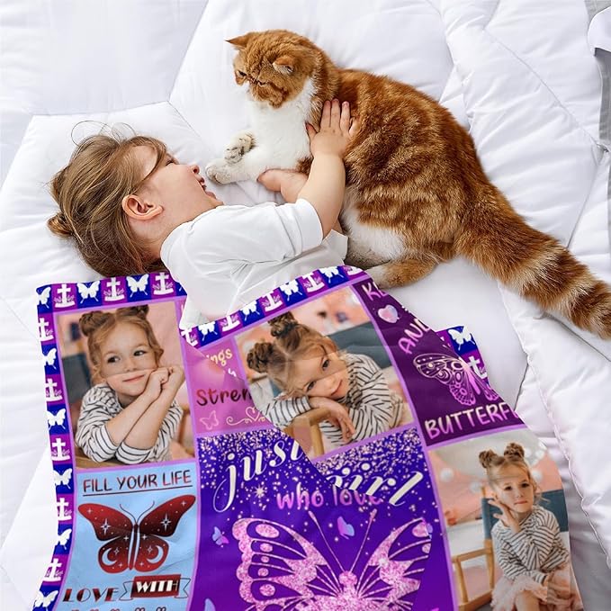 Custom Blanket Bible Verse Blanket with Inspirational Thoughts and Prayers Religious Throw Blanket Soft Lightweight Cozy Plush Warm Blankets for Girls Christmas Birthday Christian Gifts