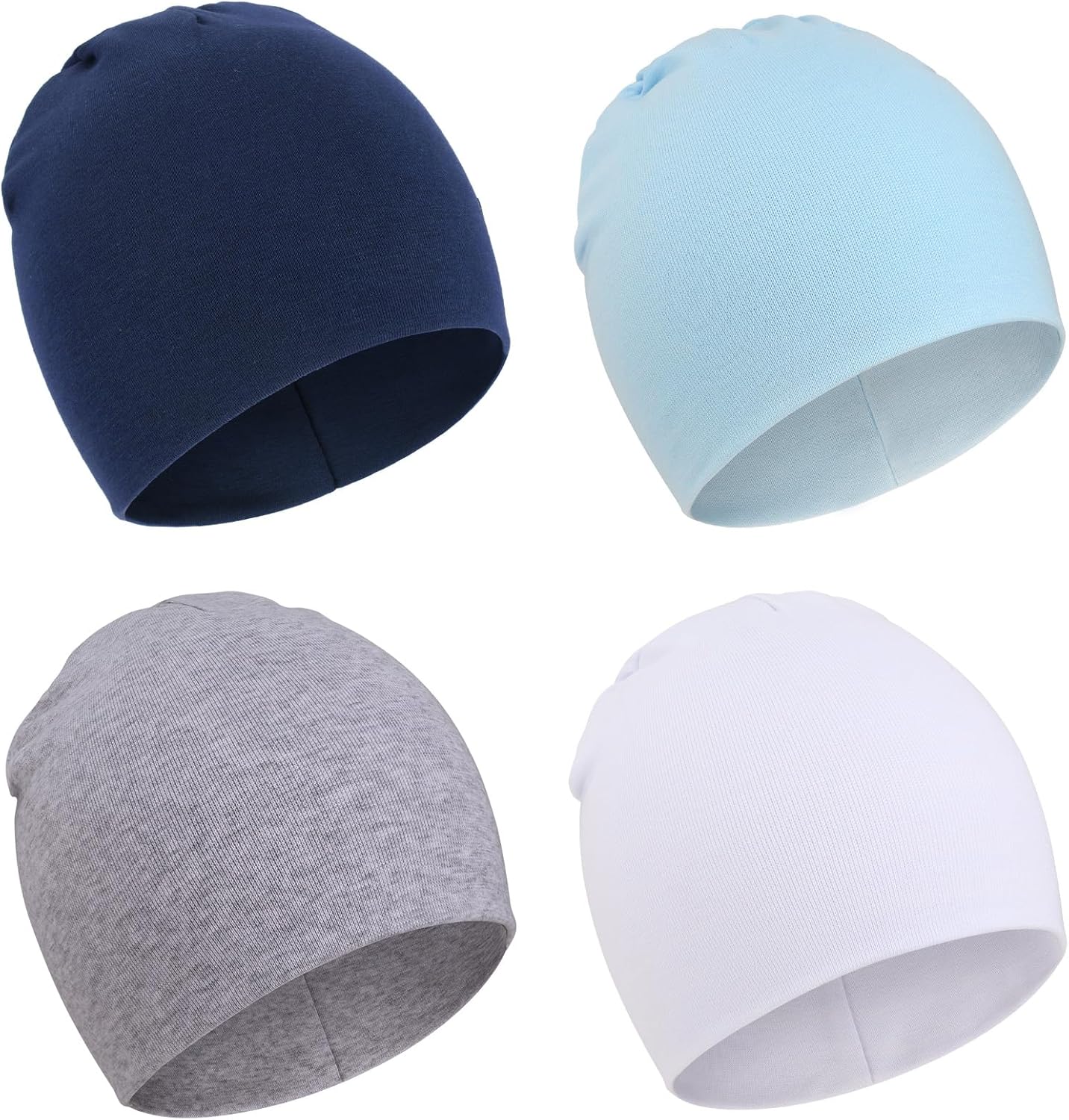 DRESHOW BQUBO 4 Pieces Baby Beanie Newborn Toddler Soft Cute Knit Hat Hospital Hats for Baby Boys Infant Cap Beanies