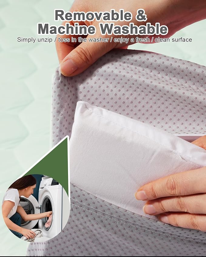 Premium Foam Baby Play Mat 71" x 59" with Removable Cover, Extra Thick Padding Playpen Mat, Non-Slip Floor Mat, Stylish & Easy to Clean for Crawling Baby, Infants & Toddlers, Green