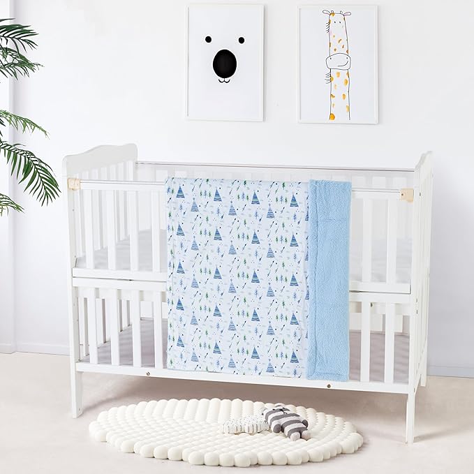 CREVENT 30''X40'' Cute Cozy Fluffy Warm Baby Blanket for Girls Boys Infants Toddlers' Bedding/Crib/Cot/Stroller, Baby Shower Birthday Newborn's Gift - Christmas Tree