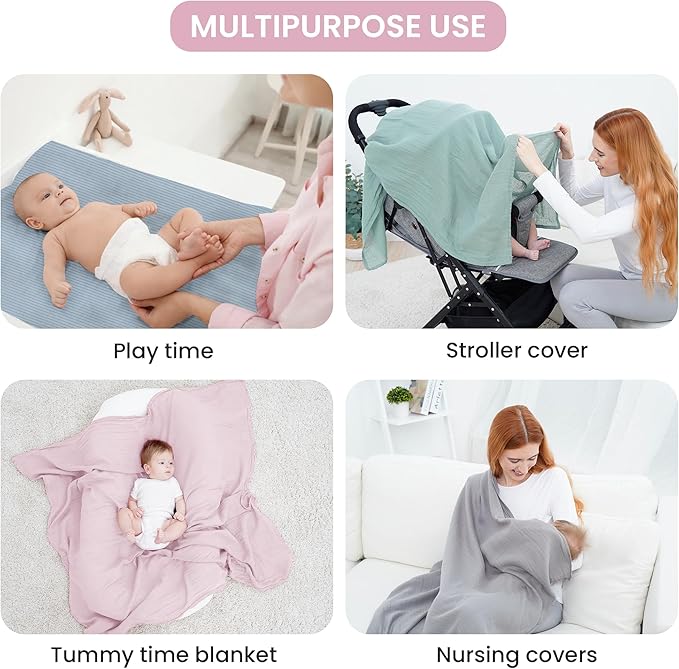 Jersey Swaddle Blanket, Ultra Soft Stretchy Receiving Blanket, Newborn Swaddle Wrap for Boys & Girls, 40 x 30 inches, 2 Pcs, Pink