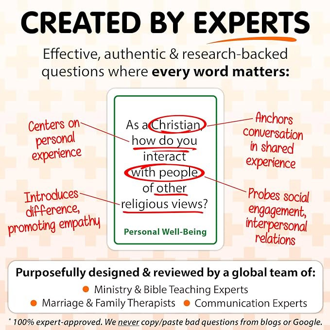 200 Conversation Cards for Christians - Explore Your Faith and Have Fun on Family Game Night, Bible Study or Youth Groups - Perfect for Church Groups, Couples Game Night, Easter Gifts