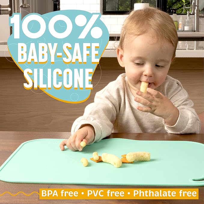 UpwardBaby Silicone Placemats for Toddlers - Suction Baby Placemat for Restaurants & Home - Set of 2 - Kids Placemat for Dining Table-Washable Wipeable Nonslip BPA-Free Placemats for Kids