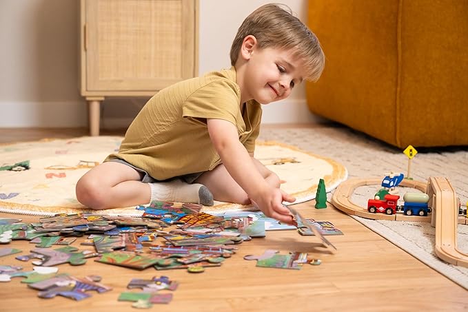 Crocodile Creek Above + Below 48-Piece Jigsaw Floor Puzzle - Fun Floor Puzzles for Kids Ages 4-8 - Day at The Aquarium - 18 x 24 inches Finished