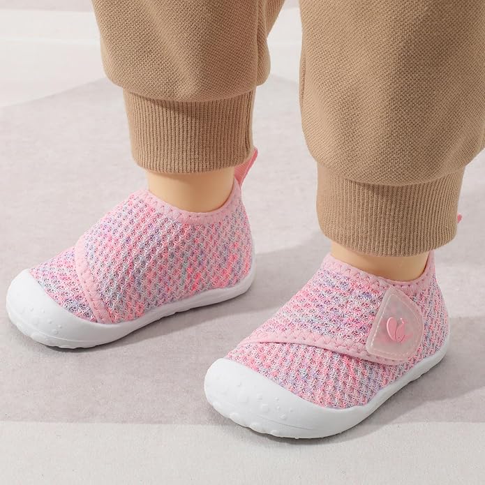 FEETCITY Baby First Walking Shoes Wide Baby Shoes Infant Sneakers Newborn Crib Shoe Barefoot Lightweight Slip On Shoe