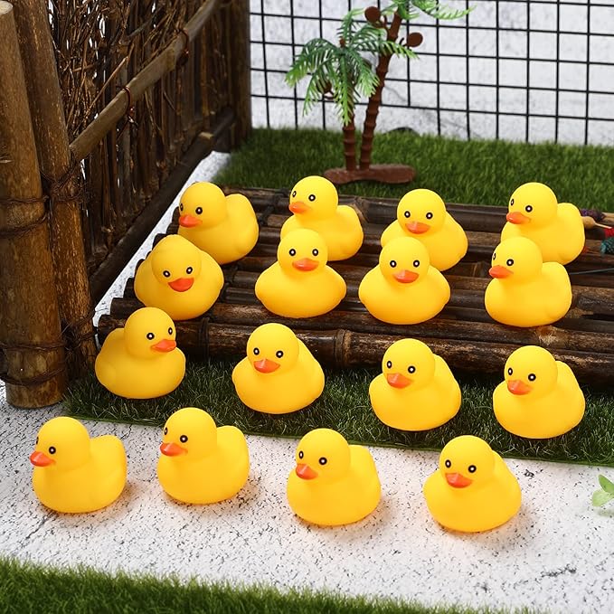 Rubber Duck Bath Toys , 50Pack Mini Rubber Ducks Bulk Float Duck Baby Bath Toy, Shower Birthday Party Favors Gift Classroom Summer Beach Pool Party Games