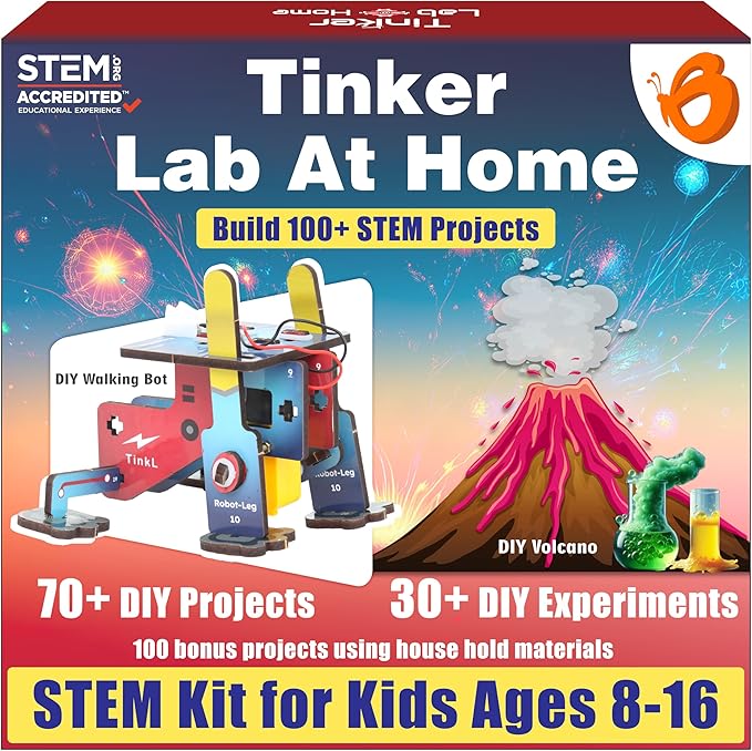 Butterfly EduFields 200+ Jumbo STEM Projects Kit for Kids Age 12-14 | Engineering & Science Experiments for 8-12 Year Olds | Electronics Circuits | Best Birthday Gift for Kids Age 12-14