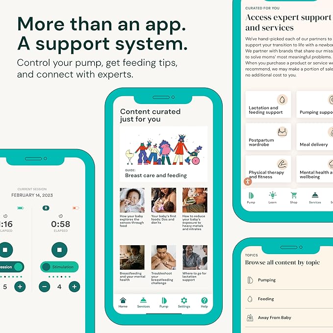 Willow Go - Wearable Breastfeeding Pump and Teal Case - Hands Free Breast Pump