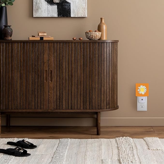 Daisy Night Lights Plug into Wall,Chamomile Night Light with Dusk to Dawn Sensor Night Light for Kid Girls Boys Women Men Room Decor,Hallway,Kitchen,Bathroom,Nursery,Stairs