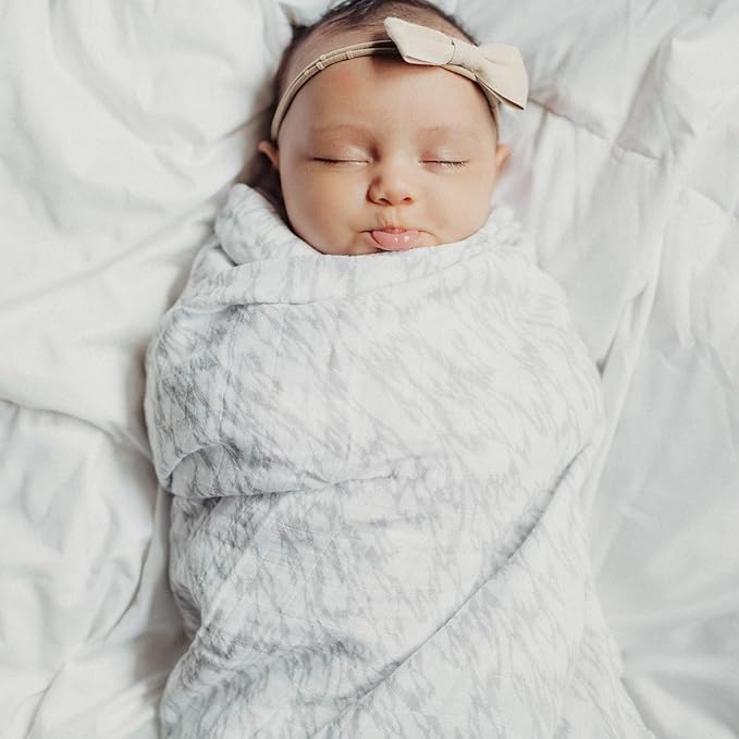 Muslin Swaddle Blanket 100% Soft Muslin Cotton 3 Pack 47"x 47" Classic Grey Combo Unisex for Baby Girl or Baby Boy