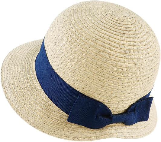Baby Girl Straw Hat Outdoor Baby Sun Protection Hats Summer Bowknot Beach Cap for Infant Toddler Girls
