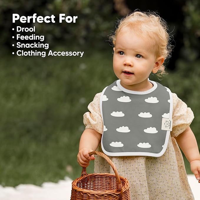 KeaBabies 8-Pack Organic Baby Bibs for Boys, Girls - Super Absorbent Cotton Drool Bibs for Baby Girl & Boy, Teething Toddler, Drooling Newborn, Ultra Soft & Machine Washable (Crossroads)