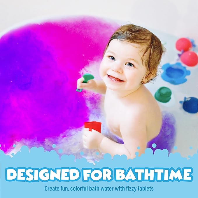 Tub Works® My Colorful Bath™ Kids Bath Set | Nontoxic | Fizzy Bath Color Tablets (150 Count), Smooth™ Bath Crayons (12 Pack) & Bath Paint Soap (6 Pack) | Creative Bath Toys for Toddlers & Kids