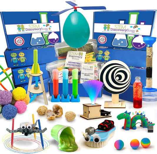 Stem Learning 9 Monthly Subscription Box Kits w/ 27 Projects - Summertime Remote School Building Toys - Science, Technology, Engineering, Mathematics - Activities for Kids Boys & Girls Ages 7-12