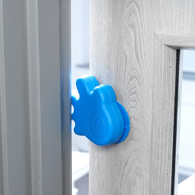 Happy Hands Anti Slam Child Door Safety Finger Trap Stoppers - 2 Pack … (Blue)