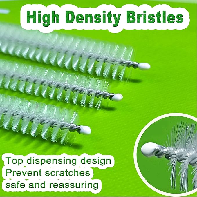 Straw Cleaner Brush 2 Size(12+10 Inch) 15 mm, Straw Cleaning Brush with Steel Wire 3mm Thick, Straw Brush Cleaner with Big Circular Handle for Cleaning Stanley Cup, Water Bottle,Sippy Cups 6-Pack