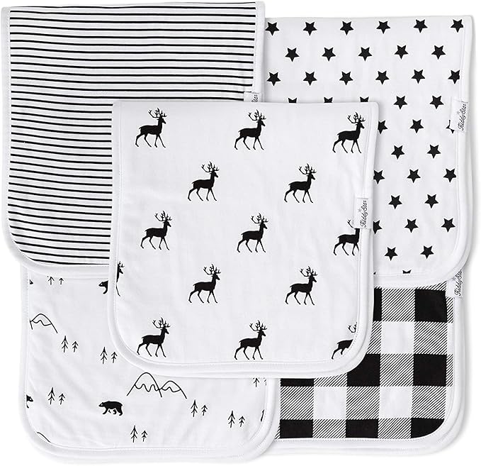 5-Pack Organic Cotton Burp Cloths – Large, Ultra-Soft 3-Layer Towels for Burping, Shoulder & Hand Use, Highly Absorbent