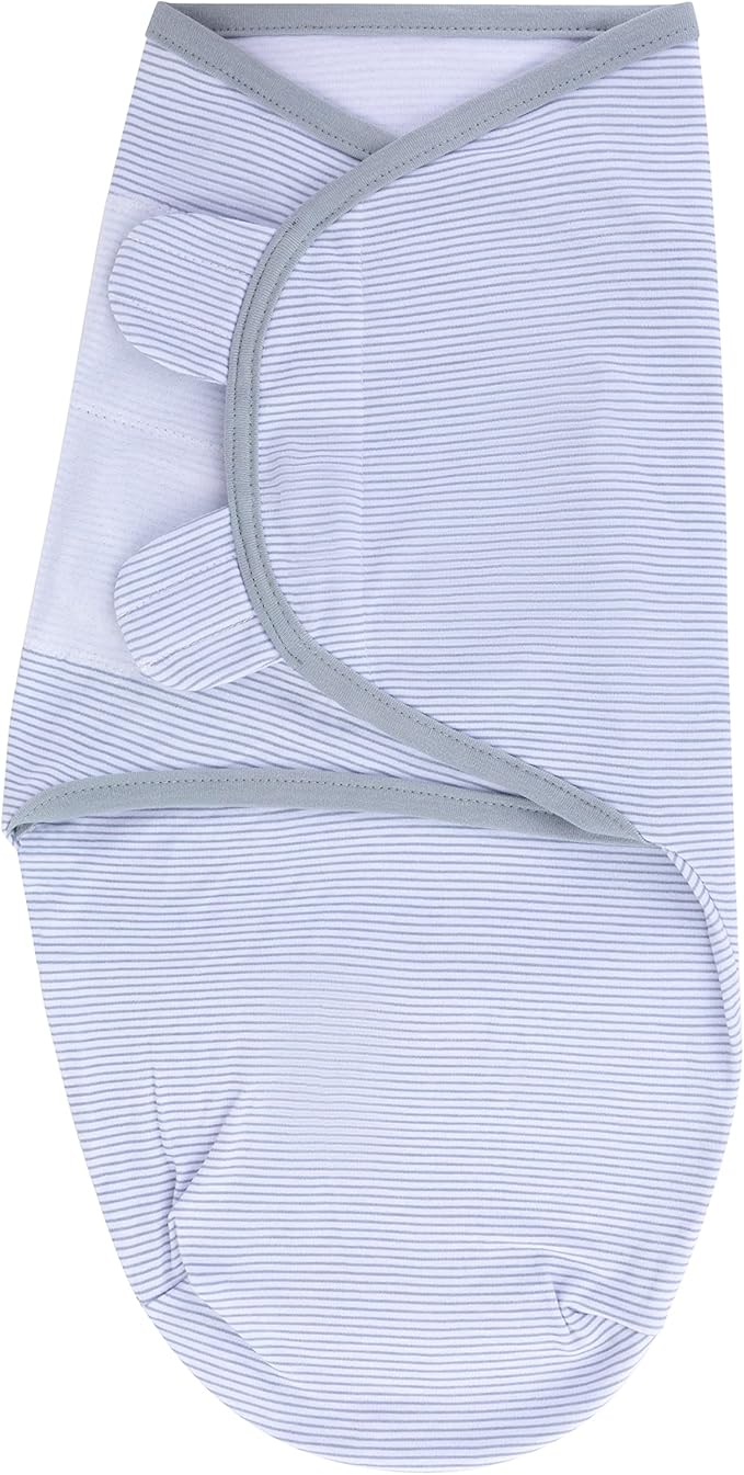 Ely's & Co. Adjustable Swaddles for Newborn, Baby Swaddles 0-3 Months, Swaddle Sack for Baby Boy, 100% Cotton, 2 Pack (Blue Leaf)