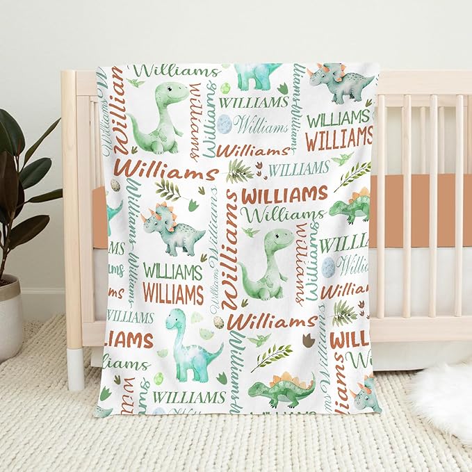 Personalized Baby Blanket - Custom Name Blanket for Girls & Boys, Super Soft Plush Fleece