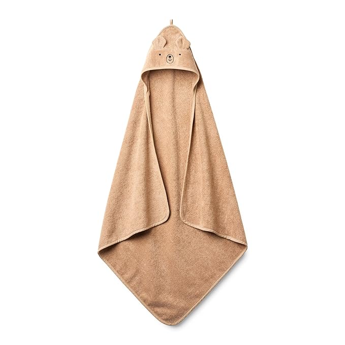Baby Hooded Towel – Organic Cotton Baby Bath Towels – Baby Towels, Baby Bath Towels for Baby Boy, Baby Girl, 32" x 32" Super-Soft and Absorbent Baby Towels for Newborn (Bear - Natural)